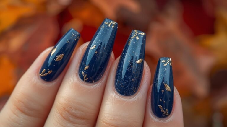 20 Stunning Blue Fall Nails for Autumn